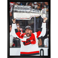 Frameworth Taylor Hall 20" H x 29" W Framed Canvas Carolina Hurricanes 2026 Stanley Cup Champions Framed Canvas - Officially Licensed NHL/NHLPA-Officially licensed NHL and NHLPA wall art: Taylor Hall 20x29 Framed Canvas Carolina Hurricanes 2026 Stanley Cup Champions for Carolina Hurricanes fans and collectors