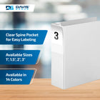 Davis Group Premium Economy Binder - D Ring - 3" - White - 6 Pack-D Ring, Non-Locking