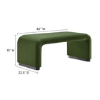 Modway Koda Performance Velvet Waterfall Ottoman - Black/Moss Green-Waterfall Design