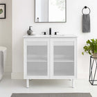 Modway Calla 36" Perforated Metal Bathroom Vanity - White-Adjustable Foot Levelers