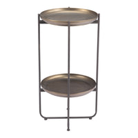Zuo Bronson Accent Table - Bronze-Painted Steel round shape tabletop