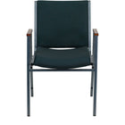 Flash Furniture HERCULES Series Heavy Duty Patterned Fabric Stack Chairs with Arms - Green - 4 Pack-Contoured Cushions