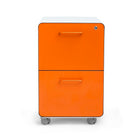 Poppin Stow 2-Drawer File Cabinet - White/Orange-Both Glides and Casters included. Casters simply screw on - 2 locking and 2 non-locking.