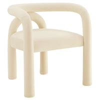 Modway Astrid Performance Velvet Dining Chair - Porcelain-Aesthetic Dining Armchair