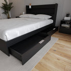 Nexera Hunter 2-Drawer Storage Bed - Queen Size - Black-User-Friendly Features: Easy opening and closing, even on carpeted floors. Promotes a seamlessly organized and clutter-free environment