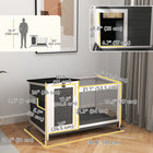PawHut Wooden Rabbit Hutch with Tray - Grey-4 casters provide smooth, effortless relocation of the cage 