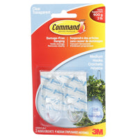 Command Clear Medium Hooks with Clear Strips, 2 Pack-Damage-free hanging