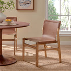 Modway Sonora Leather Dining Side Chair - Chestnut/Tan-Stretcher Bar