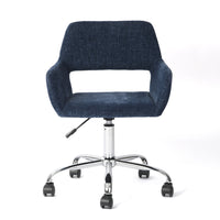 Homy Casa Fabric Upholstered Task Chair - Dark Blue-Premium smooth Fabric upholstered