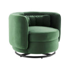 Modway Relish Performance Velvet Swivel Chair - Black Emerald-Swivel Accent Chair