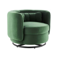 Modway Relish Performance Velvet Swivel Chair - Black Emerald-Swivel Accent Chair