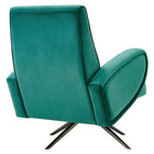 Modway Superior Performance Velvet Swivel Chair - Teal-Non-Marking Foot Glides