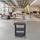 Luxor ENDURA 34" H Three-Tier Utility Cart - 24" W x 18" D - Black-7