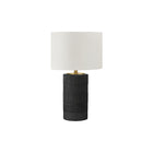 Monarch Specialties 24" H Contemporary Table Lamp - Black Resin / Ivory / Cream Shade-Invite bold fashionable style to your living room, office, or bedroom with this cylinder shaped, 24"h contemporary table lamp with a textured black resin base and a fabric ivory shade, finished with a round gold finial on top