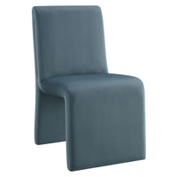 Modway Emory Upholstered Performance Velvet Dining Side Chair - Cadet Blue-Padded Performance Velvet Seat