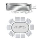 Outsunny Raised Garden Bed - 60" L x 36" W x 12" H - Silver-A rubber seal protects the top edge to keep it from being sharp 