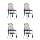 Manhattan Comfort Paragon 17.52" Industry Chic Upholstered Dining Chair - Black and Grey - Set of 4-Modern - Industry Chic Cane Dining Chair Perfect for Dining Room Use. Set of 4