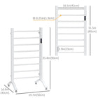 HOMCOM 8-Bar Electric Towel Warmer with Built-in Timer Led Indicators - White-Built-in timer to choose from 1 to 8 hours of heating times