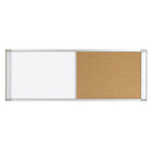MasterVision Cubicle Combo Board - Magnetic Dry-Erase & Cork Bulletin - 13" x 36" - Aluminum Frame-Combo cubicle board with magnetic dry-erase and cork board surfaces