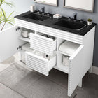 Modway Render 48" Double Sink Bathroom Vanity - White/Black-MDF and Particleboard