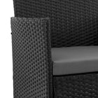 Manhattan Comfort Imperia Modern Patio 4-Person Conversation 4-Piece Set with Coffee Table - Black/Grey-Home Assembly Required. All Hardware Included