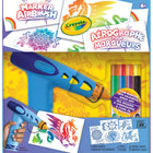 Crayola Marker Airbrush Art Kit-Marker airbrush art kit: this unique, diy art kit for kids includes 1 battery-powered airbrush, 8 washable broad line markers, and 5 reusable stencils
