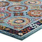 Modway Entourage Odile Distressed Floral Moroccan Trellis Area Rug - 5 ft W x 8 ft L - Blue Red Orange Yellow-High-Density / Machine-Woven