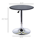 HOMCOM Round Bar Table, Easy Assembly for Home Bar, Small Dining Room - Black-360 degree convenient swivel top