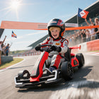 Aosom 24V Kids Electric Go Kart with Adjustable Seat - Red-Exciting drifting capabilities, adding adventure to every ride 