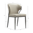 Manhattan Comfort Kirsten 20.5" Modern Leatherette Upholstered Dining Chair - Light Grey - Set of 4-Grey Metal Frame Adds Strength and a Sleek, Modern Finish