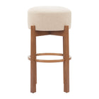 Zuo Nade Barstool - Beige/Walnut - Set of 2-Ergonomic and supportive footrest