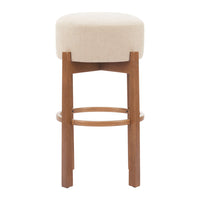 Zuo Nade Barstool - Beige/Walnut - Set of 2-Ergonomic and supportive footrest