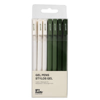 Gry Mattr Gel Pen Set - Sage - 0.7 mm - 7 Pack-Includes seven gel pens in coordinating sage-inspired colours