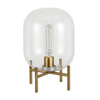 Hudson&Canal Edison 15.38" Tall Table Lamp with Glass Shade - Brass/Clear-Industrial design for your living room, workspace, or bed side table
