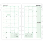 Day-Timer 2027 Two Page Per Month Planner Refill - Portable Size - 6-3/4" H x 3-3/4" W - English-Soft Day-Timer green borders make these refills properly business-like but pleasing to the eye