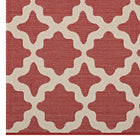 Modway Cerelia Moroccan Trellis Indoor/Outdoor Area Rug - 9 ft W x 12 ft L - Red/Beige-Stain Resistant / Easy To Clean