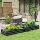 Outsunny Raised Garden Bed - 475" L x 23.5" W x 12" H - Black - 2 Pack-Solid steel construction with anti-rust coating for reliable use 