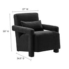 Modway Mirage Boucle Upholstered Armchair - Black-Boucle Upholstery