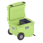 RovR RollR 60 Quart Wheeled Hard Cooler with Tow Handle - Matcha-DualSpout Plug and SureGrip feet makes draining simple and secure