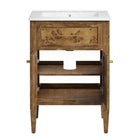 Modway Elysian 24" Wood Bathroom Vanity - White/Brown-8