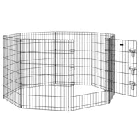 PawHut 36" H 8-Panel Dog Playpen-Black coated playpen provides long lasting protection against outdoor elements 