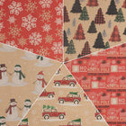JAM Paper Assorted Gift Wrap - Christmas Kraft Wrapping Paper - 125 Sq Ft Total - Kids Kraft Christmas Set - 5 Rolls/Pack-7