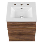 Modway Render 18" Wall-Mount Bathroom Vanity - Walnut/White-Fixtures Not Included