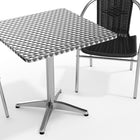 Flash Furniture 27.5'' Square Aluminum Indoor-Outdoor Table with 2 Black Rattan Chairs (TLH-ALUM-28SQ-020BKCHR2-GG)-7