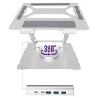 Intekview Steel Laptop Holder with USB-C Port-Advanced heat dissipation: Ventilation holes for optimal cooling and long-lasting performance