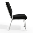 Flash Furniture HERCULES 18.5"W Stacking Church Chair in Black Fabric - Silver Vein Frame-Waterfall Seat promotes healthy blood flow