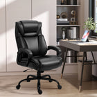 Vinsetto PU Leather Executive Office Chair with Adjustable Height - Black-The rocking function allows you to take a break and stretch your back