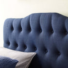 Modway Annabel Upholstered Fabric Queen Headboard - Navy-Fiberboard and plywood frame