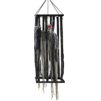 Outsunny Animatronic Skeleton Reaper Halloween Decoration-Sound-activated body movement for spooky interaction 