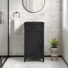 Modway Steamforge 18" Bathroom Vanity Cabinet - Black/Walnut-Shelving With Plumbing Cutout